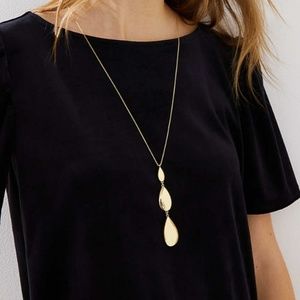 STACKED TEARDROP PENDANT NECKLACE
